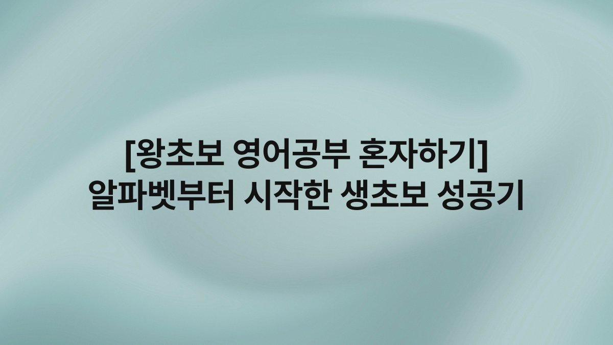 [왕초보 영어공부 혼자하기] 알파벳부터 시작한 생초보 성공기